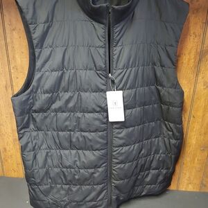 Pga Tour Men's Black Quilted Golf Vest